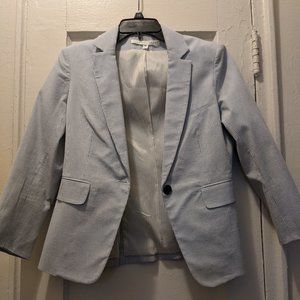 Veronica Beard blue and white seersucker blazer